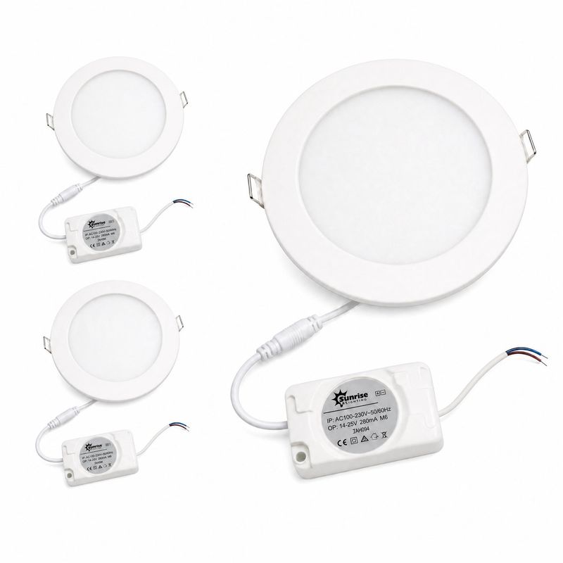 SHIPPING AVAILABLE Lot of 3 SUNNUS 9W Ultra Slim LED Downlight, 618LM Recessed Ceiling Light, 140mm Cutout, 120°(Pa-05)