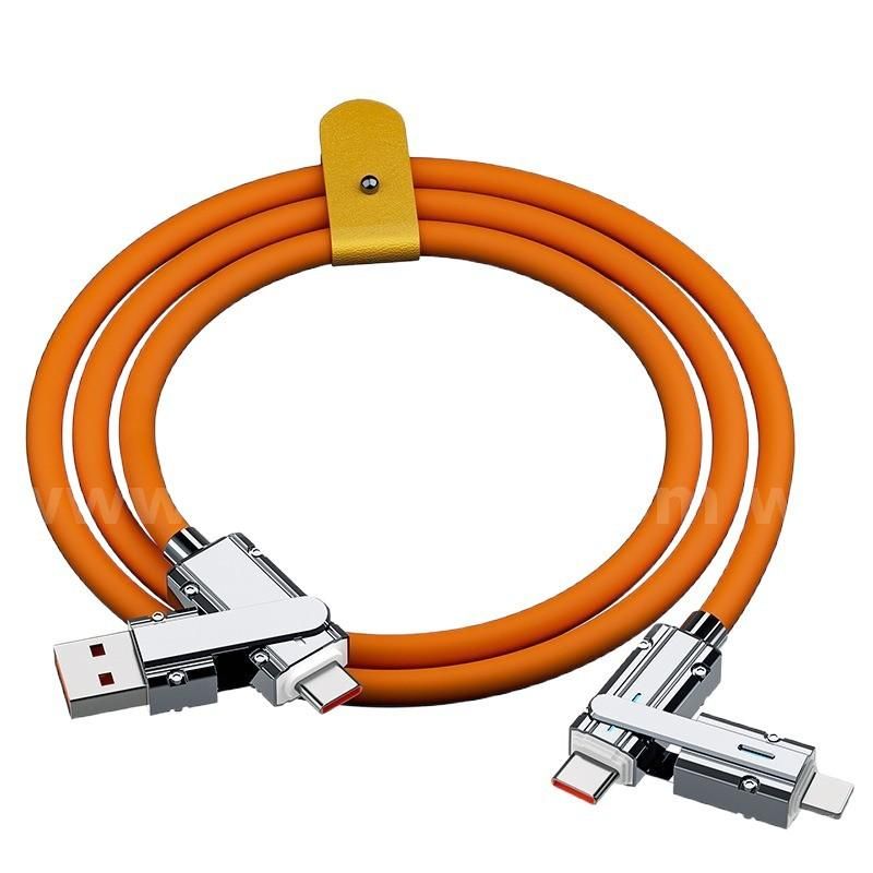 SHIPPING AVAILABLE Lot of 3 New 4-in-1 Fast Charging Cables, 3.4 FT Multi USB Cable with Type-C/Lightning (AA-02)