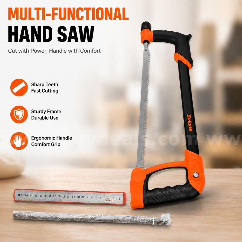 SHIPPING AVAILABLE Multi-Angle Hacksaw Frame with Blade, Adjustable Hand Saw for Metal/Wood/PVC (AA1-02)