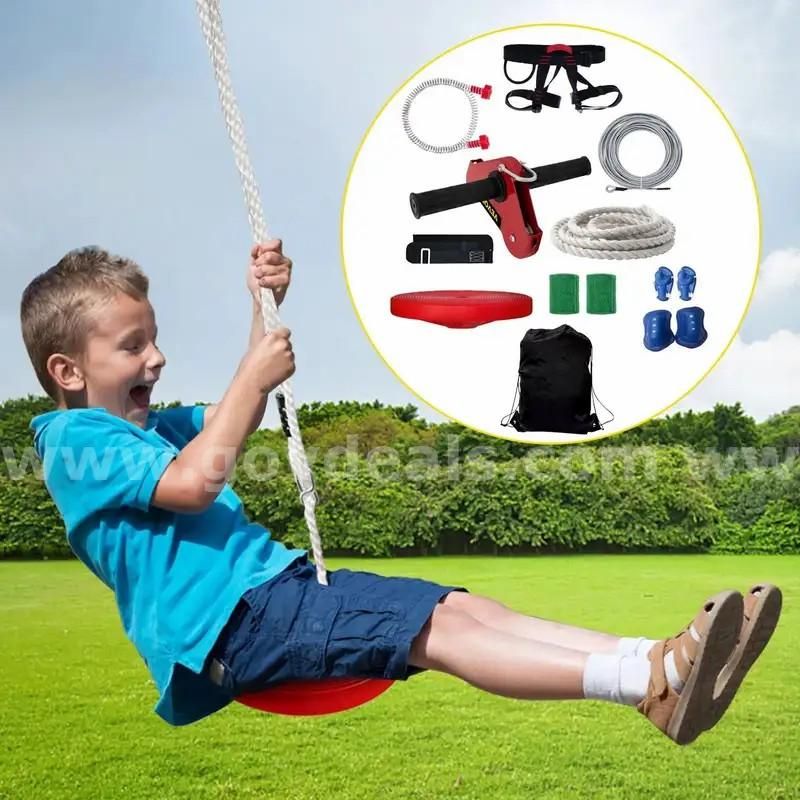 SHIPPING AVAILABLE Zip line Kits for Backyard 100FT, Zip Lines for Kid and Adult, Included Swing Seat, Zip Lines(M3-01)