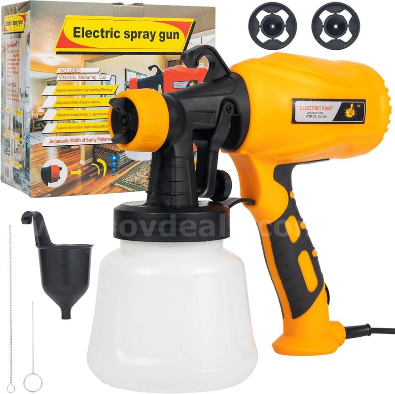 SHIPPING AVAILABLE Avsty Electric Paint Spray Gun - High Power 850W HVLP Sprayer w/Container, Nozzles (AA-09)