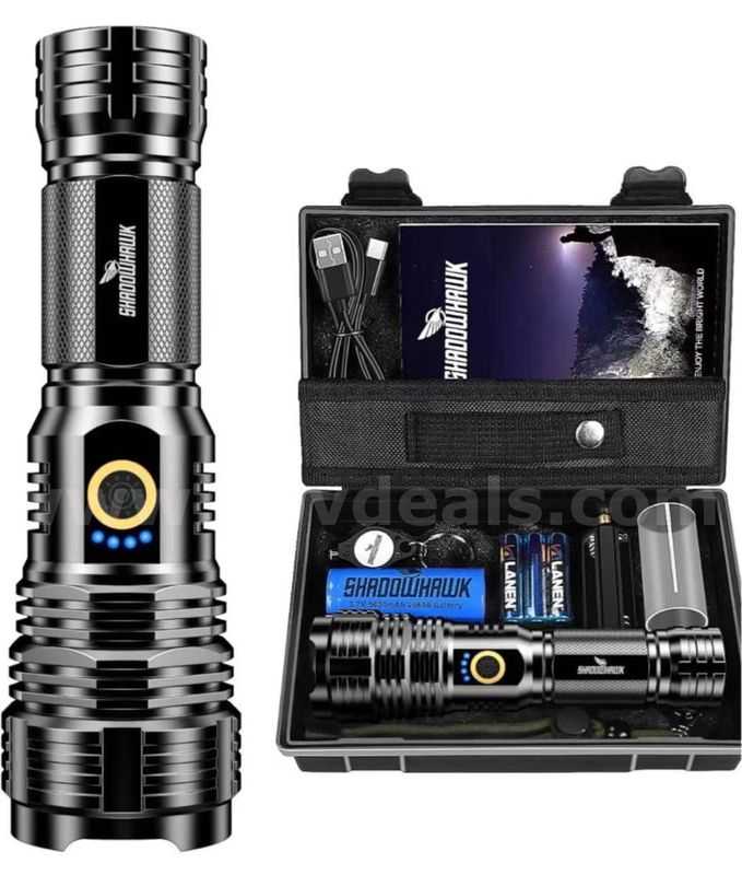 Shipping Available Lot of 50 Shadowhawk Taschenlampe Led 10000 Lumen, Extrem Hell Taschenlampe USB Aufladbar （12-01）
