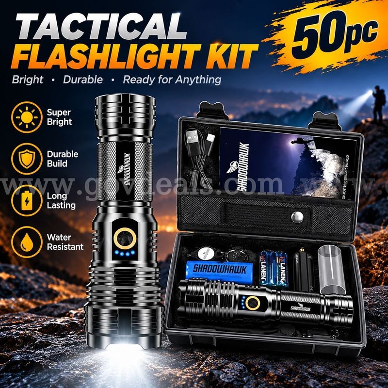 Shipping Available Lot of 50 Shadowhawk Taschenlampe Led 10000 Lumen, Extrem Hell Taschenlampe USB Aufladbar (12-01)