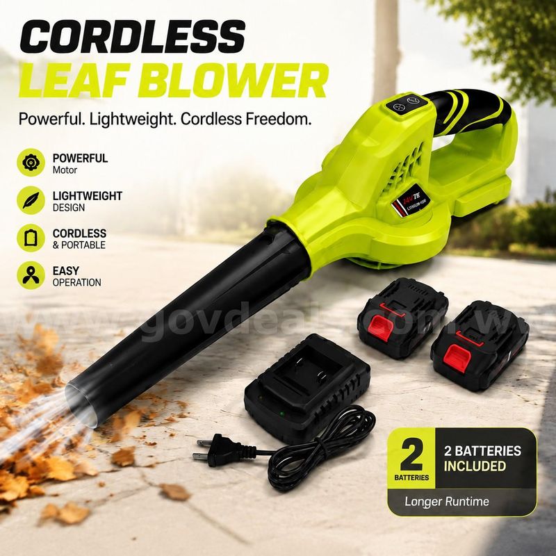 SHIPPING AVAILABLE Cordless Leaf Blower Kit with Battery & Charger, Handheld Electric Blower for Leaves/Dust (AA-010)