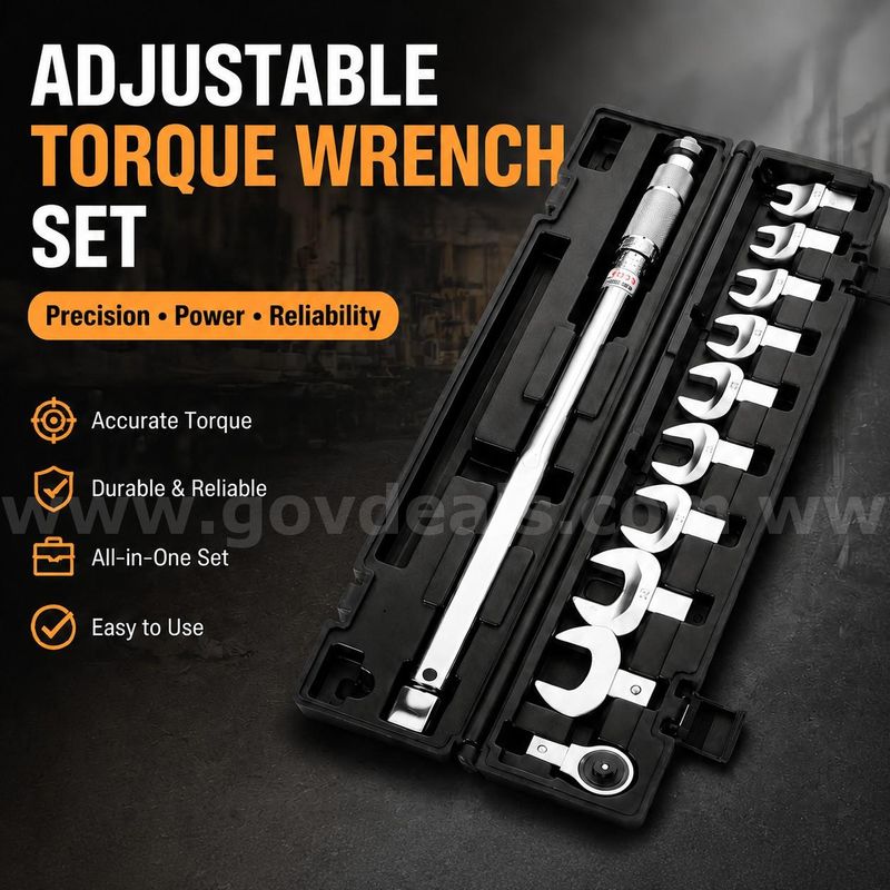 SHIPPING AVAILABLE Solude 70-350Nm Interchangeable Head Torque Wrench Set 14x18mm 13-30mm Open(AA1-010)