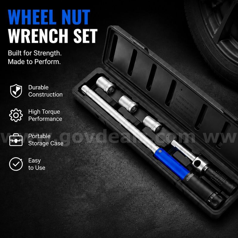 SHIPPING AVAILABLE Solude 1/2" Cross Tire Torque Wrench Set Car Lug Nut Tool 17 19 21mm Sockets(AA1-012)
