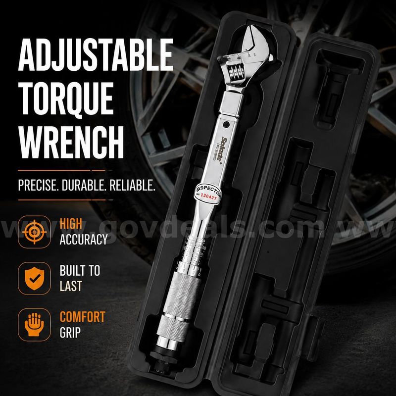 SHIPPING AVAILABLE Solude 9x12mm Adjustable Torque Wrench Set 5-60 N.m Interchangeable Head 3/8"(AA1-013)