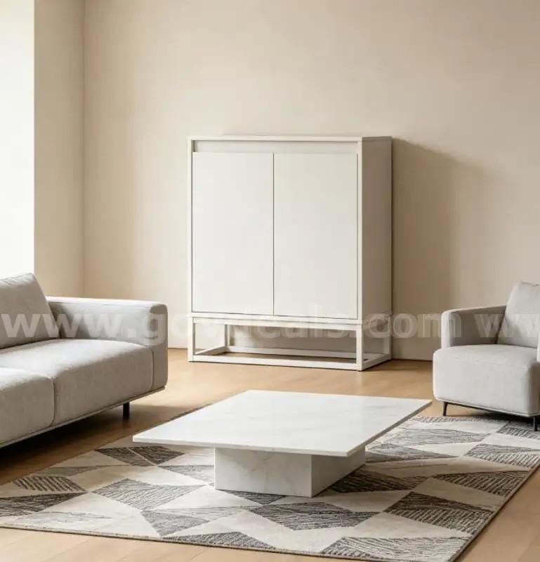 SHIPPING AVAILABLE WLIVE Floor Storage Cabinet, Wood Standing Cabinet with 2 Doors, Adjustable Shelf and Stable(A1-08)