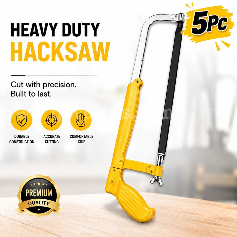 SHIPPING AVAILABLE Lot of 5 New 12" Adjustable Hacksaw Frame with Blade, 8-12 Inch Steel Hacksaw (AA1-06)