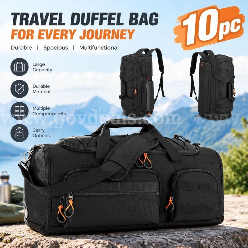 SHIPPING AVAILABLE Lot of 10 Searock 45L Gym Bag for Men, 3-In-1 Duffle Bag Backpack for Travel Bags(AA-04)