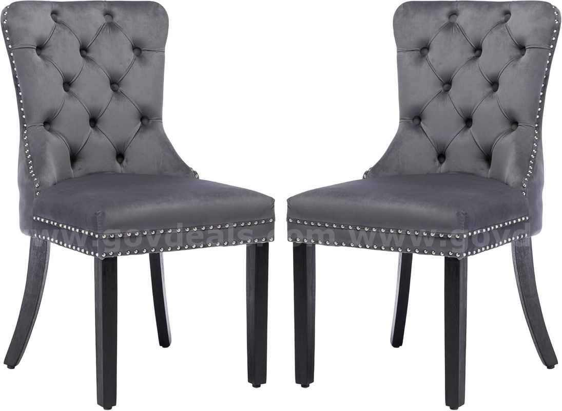 SHIPPING AVAILABLE Velvet Dining Chairs Set of 2, Upholstered High-end Tufted Dining Room Chair with Nailhead(5-21)