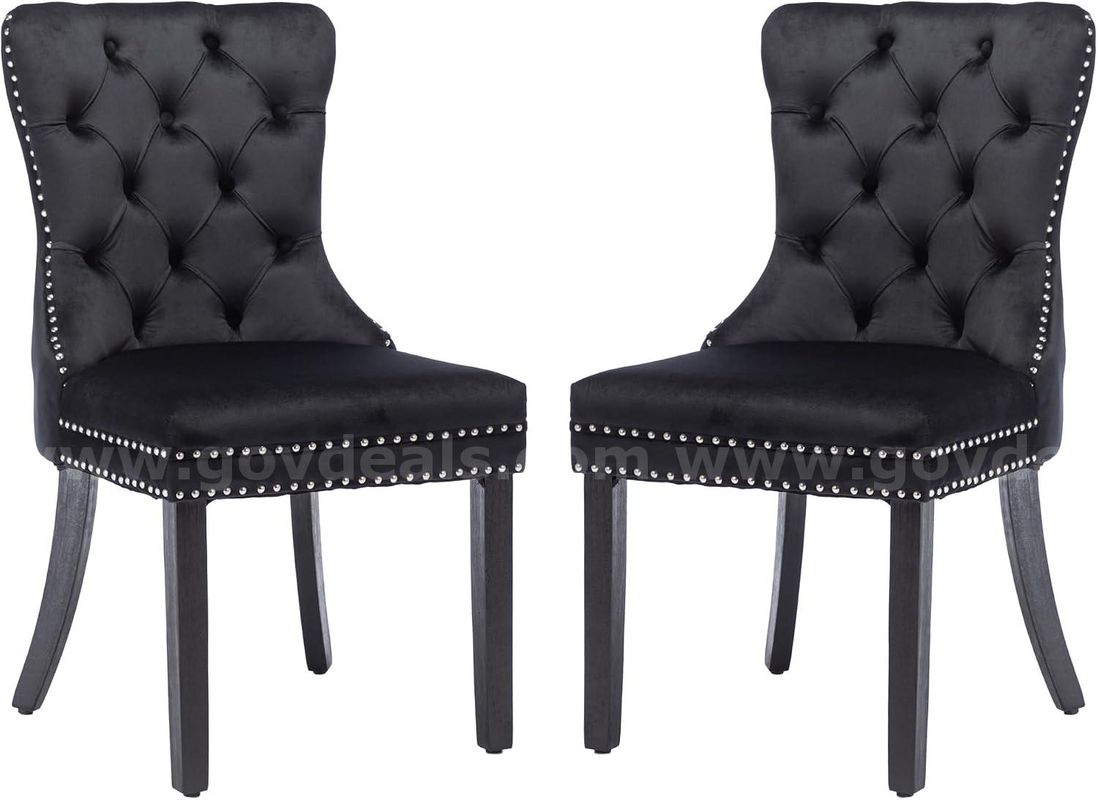 SHIPPING AVAILABLE Velvet Dining Chairs Set of 2, Upholstered High-end Tufted Dining Room Chair with Nailhead(5-22)