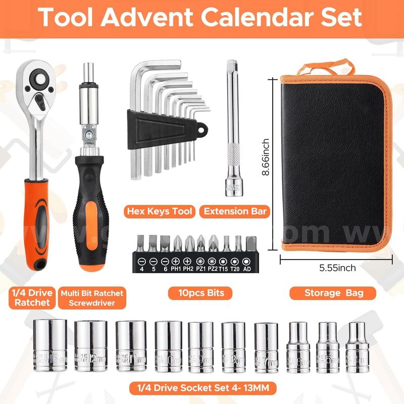 SHIPPING AVAILABLE Lot of 5 New 24-Piece Mechanic Tool Set, Household Hand Tools Kit in Box (AA-01)