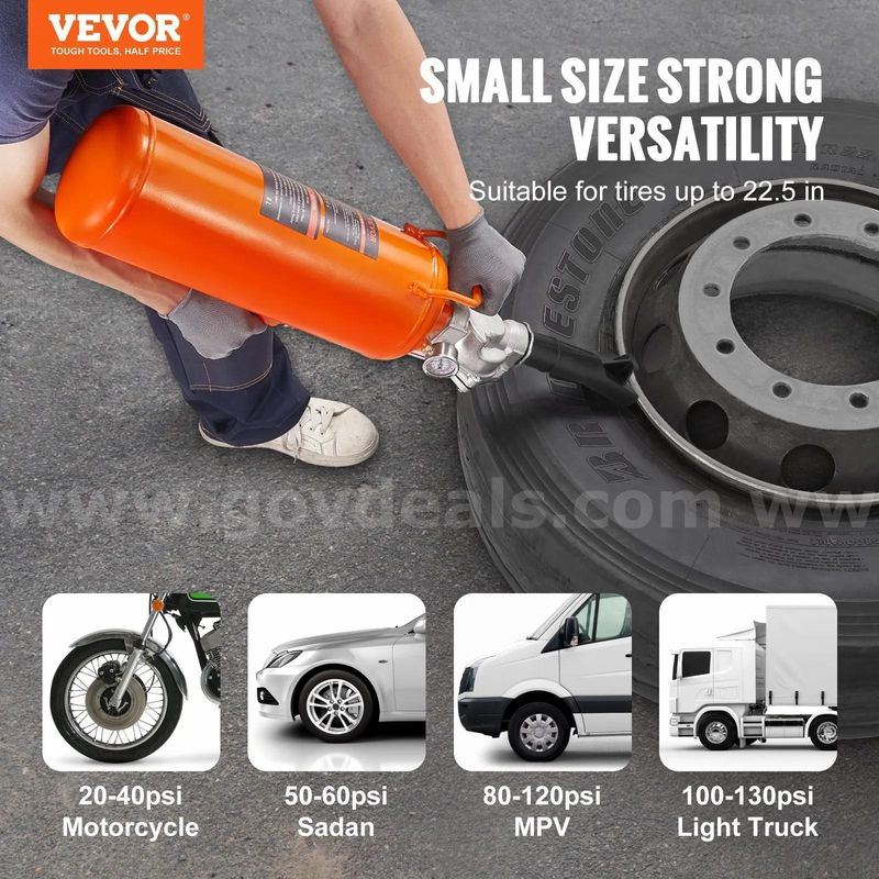SHIPPING AVAILABLE VEVOR Tire Seater, 2.1 Gal/8 L Air Tire Blaster, 120 PSI Handheld Blaster (AA2-30)