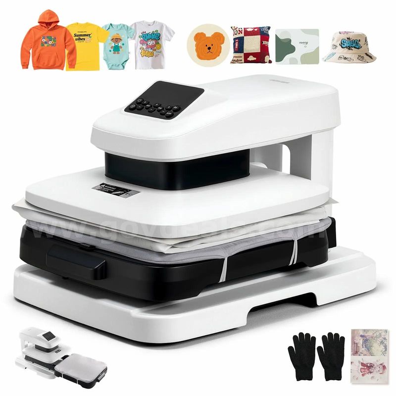 SHIPPING AVAILABLE VEVOR Auto Heat Press Machine 15x15 Inch, Smart Digital Sublimation Transfer Machine, White(AA2-17)