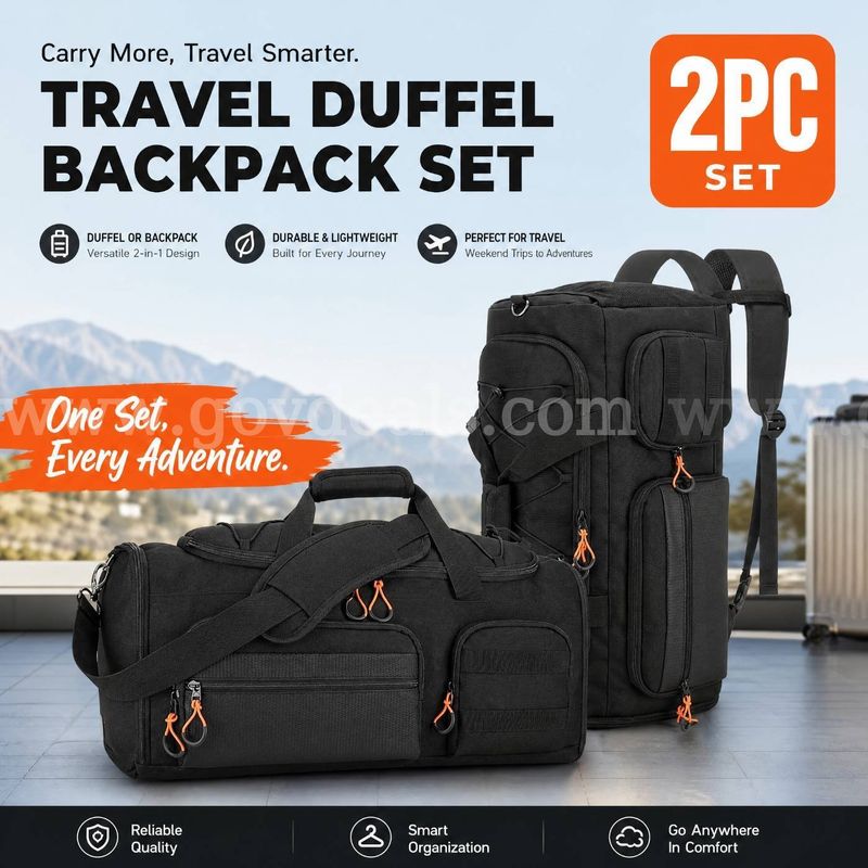 SHIPPING AVAILABLE Lot of 2 Searock 45L Gym Bag for Men, 3-In-1 Duffle Bag Backpack for Travel | Sports Bags(AA-04)