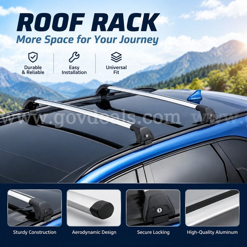 SHIPPING AVAILABLE lot of 4 Genuine Kia Roof Rack Cross Bars R5F21AU200 Fit Sorento 2021 2022 2023 Gas & Hybrid(AU200)