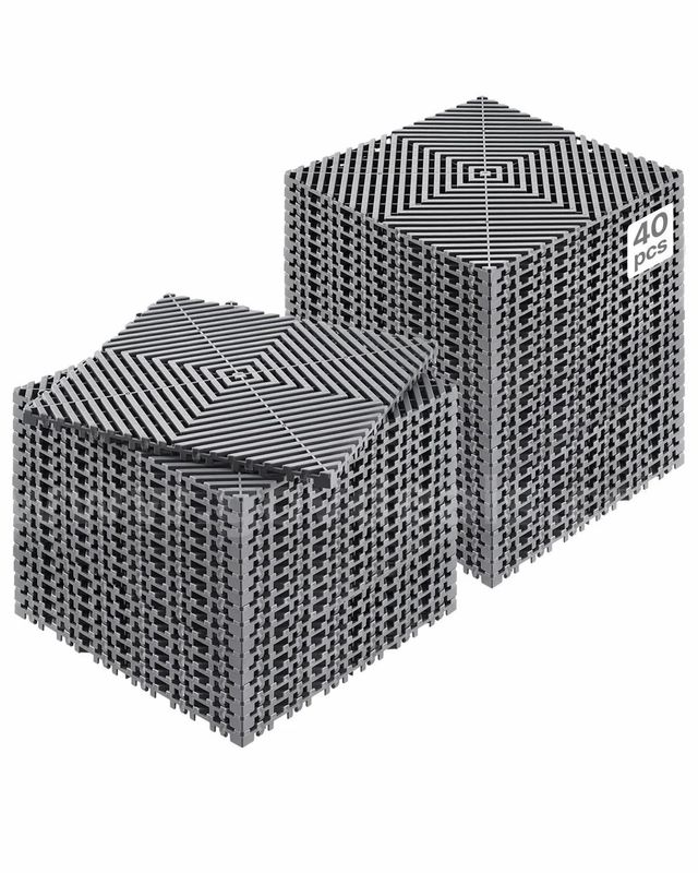 SHIPPING AVAILABLE VEVOR 12x12 Interlocking Drainage Tiles, 40 Pack Modular Plastic Mats (AA2-32)