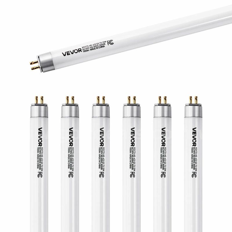 SHIPPING AVAILABLE VEVOR 8-Pack T5 Fluorescent Light Bulbs, 21-Inch 13W 3000K Warm White G5 Base (AA3-014)