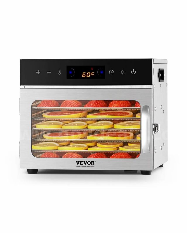 SHIPPING AVAILABLE VEVOR Food Dehydrator Machine, 6 Stainless Steel Trays, 400W Fruit Drying Machine with Digit (AA3-21)