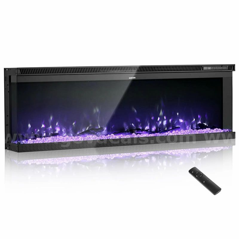 SHIPPING AVAILABLE 60 inch Electric Fireplace, Wall Mounted Recessed Fire Place with Remote Control, Timer(NO.5)