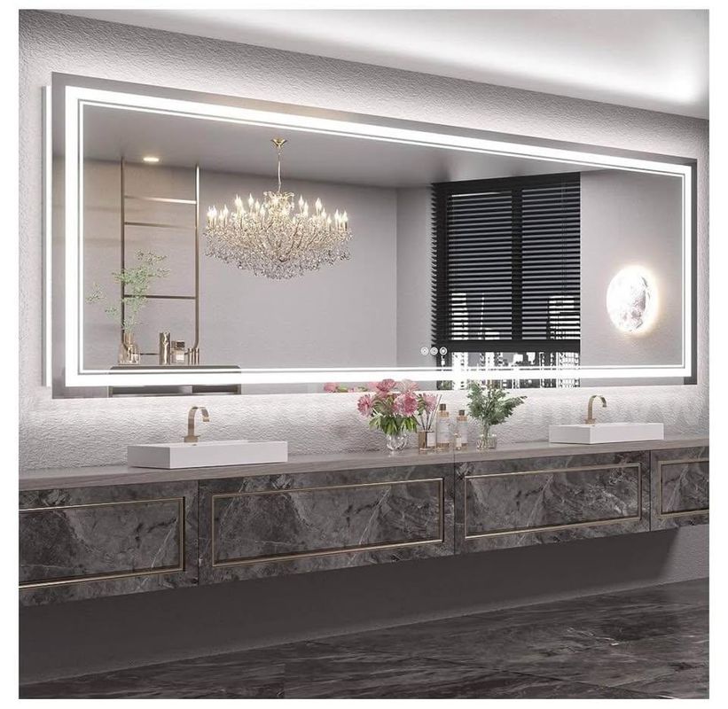 96" x 40" Large LED Bathroom Vanity Mirror w/ Anti-Fog & 3 Colors