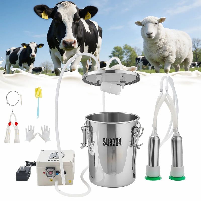 SHIPPING AVAILABLE VEVOR Portable Electric Pulsation Milking Machine for Goats & Cows (AA2-14)