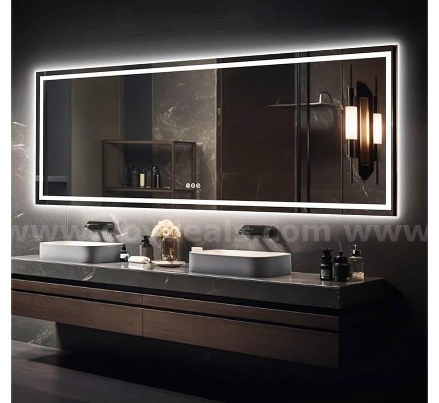 40" x 80" Minimalist LED Bathroom Mirror w/ Anti-Fog & Dimmable Light