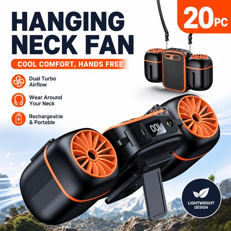 SHIPPING AVAILABLE lot of 20 Portable Waist Fan with Dual Fans, 10000mAh Rechargeable Wearable Belt Clip Fan (AA-03)