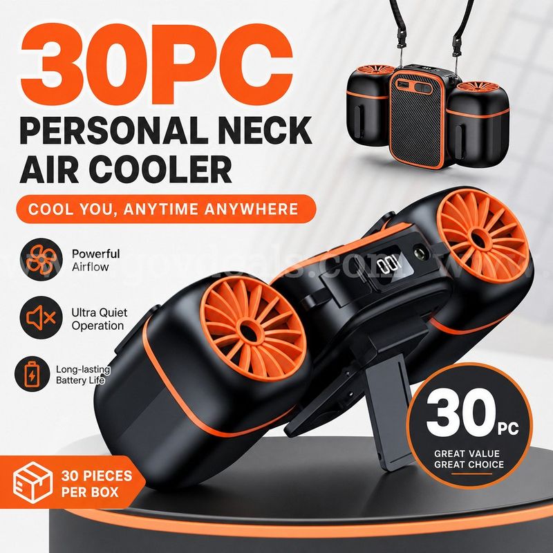 SHIPPING AVAILABLE lot of 30 Portable Waist Fan with Dual Fans, 10000mAh Rechargeable Wearable Belt Clip Fan (AA-03)