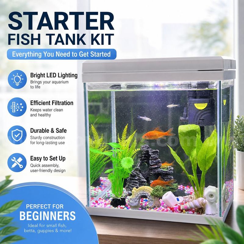 SHIPPING AVAILABLE Glass Fish Tank (W7” × L9” × H10”) Tank Only, Accessories Not Included ( 6-02)