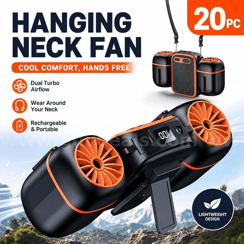 SHIPPING AVAILABLE lot of 20 Portable Waist Fan with Dual Fans, 10000mAh Rechargeable Wearable Belt Clip Fan (AA-03)