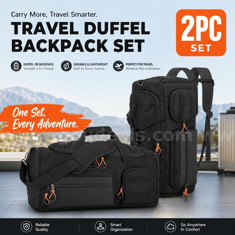 SHIPPING AVAILABLE Lot of 2 Searock 45L Gym Bag for Men, 3-In-1 Duffle Bag Backpack for Travel | Sports Bags(AA-04)