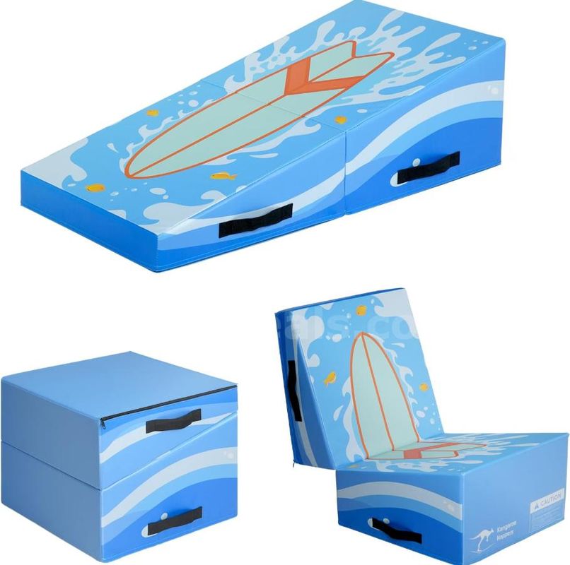 SHIPPING AVAILABLE Kangaroo Hoppers Gymnastics Cheese Wedge Mat for Kids Ages 1-12 Blue (A-106)