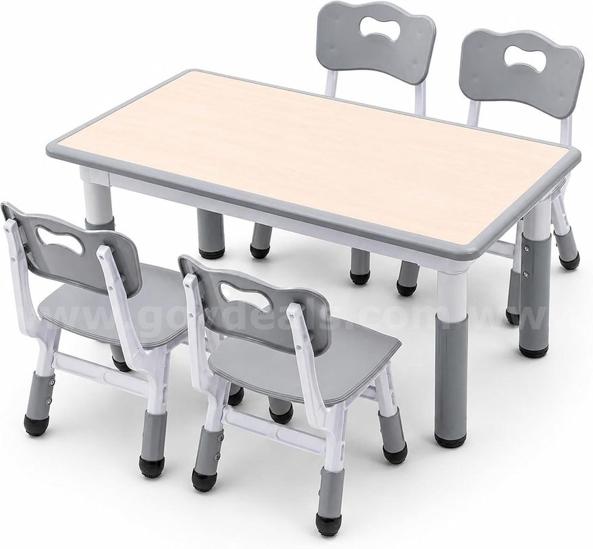 SHIPPING AVAILABLE Kids Height Adjustable Table & 4 Chairs Set w/ Graffiti Desktop for Ages 2-8 (A-102)
