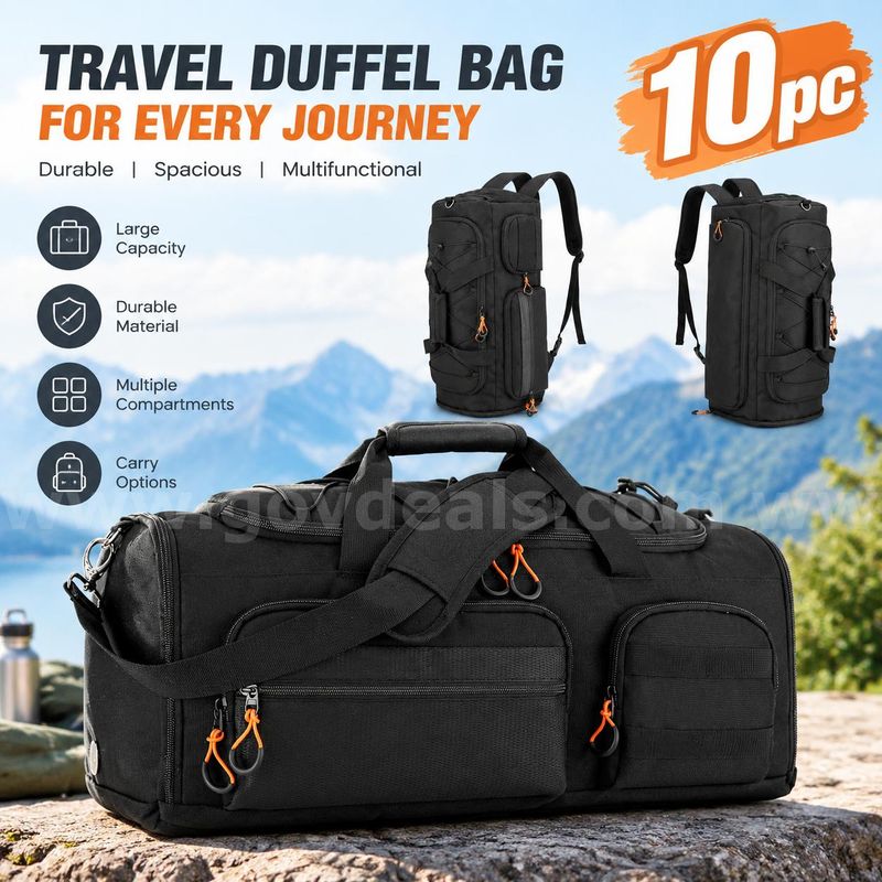 SHIPPING AVAILABLE Lot of 10 Searock 45L Gym Bag for Men, 3-In-1 Duffle Bag Backpack for Travel Bags(AA-04)