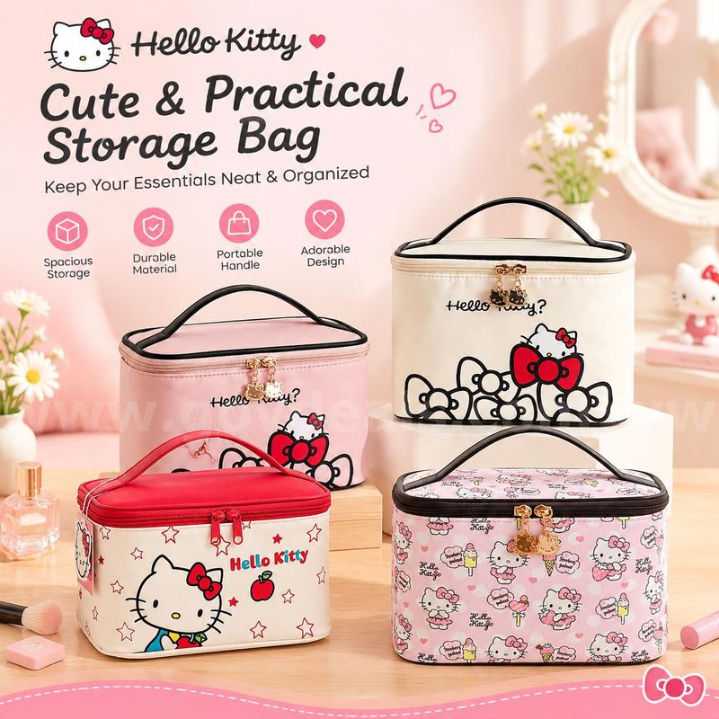 SHIPPING AVAILABLE Lot of 40 Makeup Bag 4 color Capacity Waterproof Cosmetic Bag,Cute Printed Makeup Organizer(Kt-01)