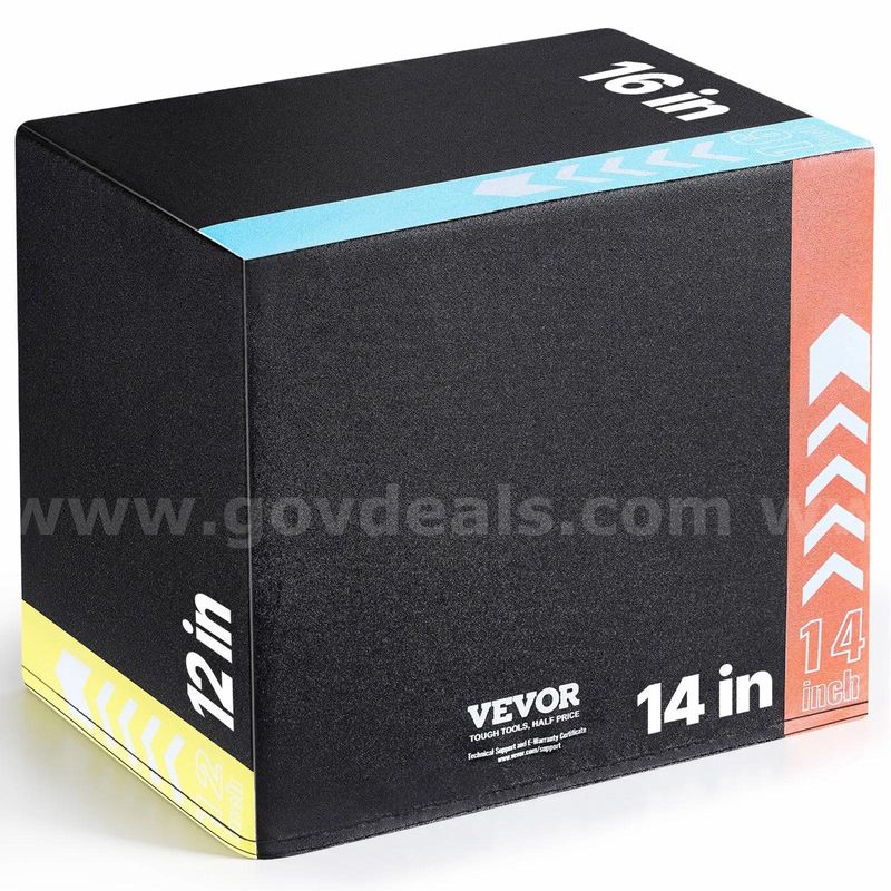 SHIPPING AVAILABLE VEVOR 3-in-1 Foam Plyometric Jump Box 16"x14"x12" Anti-Slip Exercise Box(AA4-011)