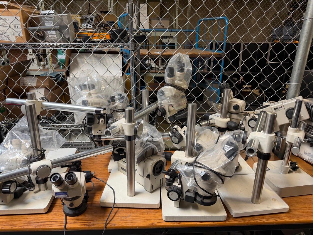 Lot of microscopes