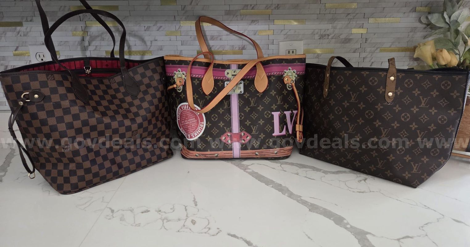 Lot of 3 Louis Vuitton-Inspired Tote Bags