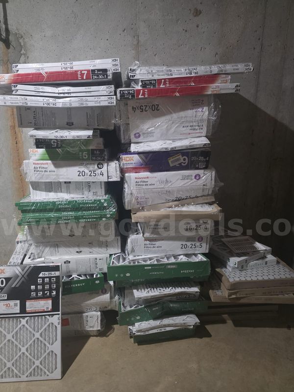 Lot of Assorted HVAC Air Filters (Honeywell, HDX, Filterbuy, Glasfloss) - Various Sizes