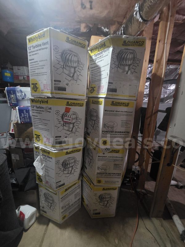 Lot of New Lomanco Whirlybird 12-Inch Aluminum Turbine Roof Vents