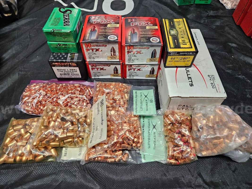 Lot of (2,180) Pistol Bullet 9mm .45 .357 .38 Cal Hornady Sierra Xtreme