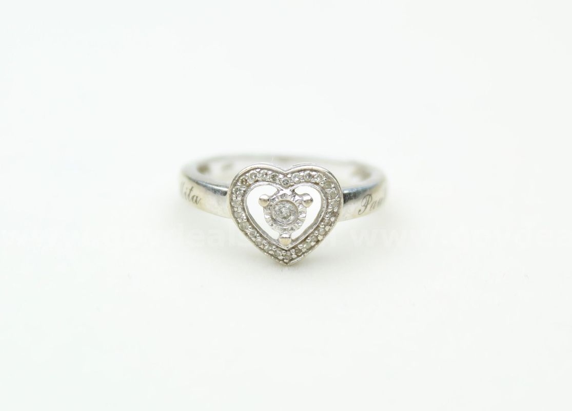 Vintage 10K Gold Diamond Heart Ring - Size 4.75