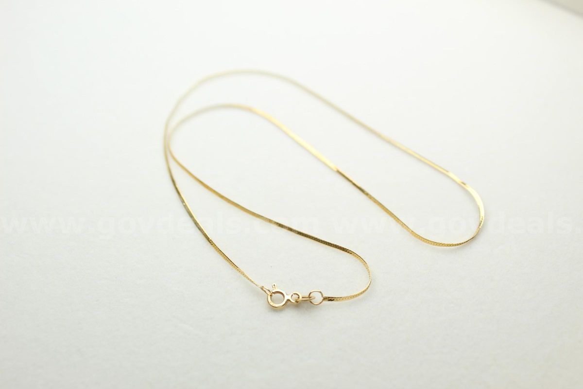 14K Gold Italian Herringbone Necklace