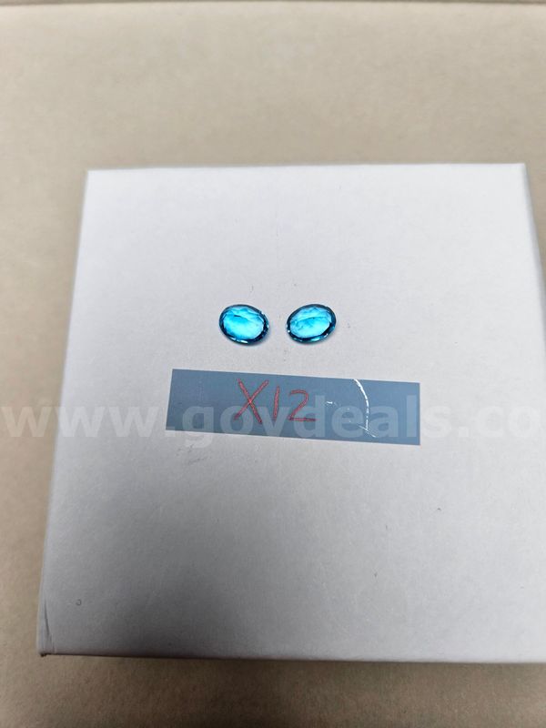 Natural Brazilian Oval Checkboard AAA Vivid Swiss Blue Topaz (Matched Pair) - 5 Total Carats