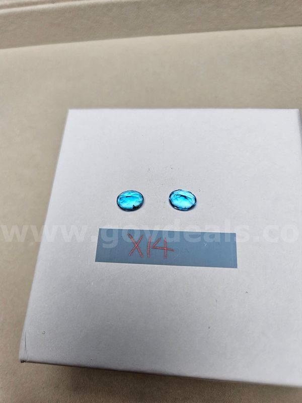 Natural Brazilian Oval Checkboard AAA Vivid Swiss Blue Topaz (Matched Pair) - 5 Total Carats