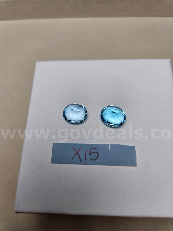 Natural Brazilian Oval Checkboard AAA Vivid Swiss Blue Topaz (Matched Pair) - 20 Total Carats
