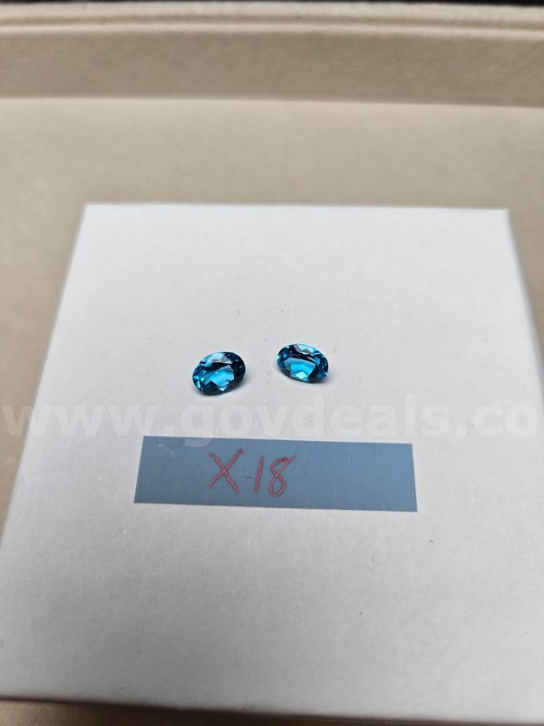 Natural Brazilian Oval Checkboard AAA Vivid Swiss Blue Topaz (Matched Pair) - 5.5 Total Carats