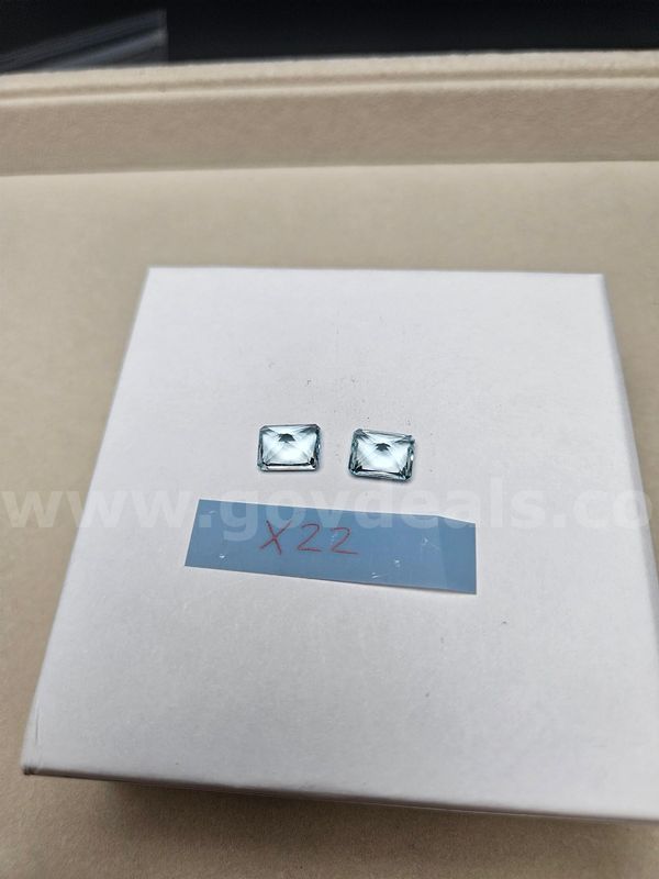 Natural Brazilian Princess Checkboard AAA Vivid Swiss Blue Topaz (Matched Pair) - 6.5 Total Carats